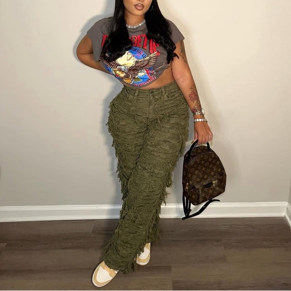 Aphrodite Denim - Camo Ripped Pants